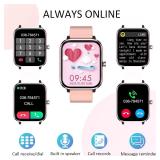 $16 Smartwatch for Women - Call, Fitness Tracker, Heart Rate & Sleep Monitor, 1.69" Touch Screen, Waterproof - For Android & iPhone, Pink