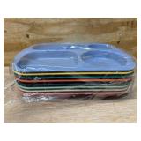 $16 12-Inch Unbreakable Divided Plates, 8-Pack Microwave & Dishwasher Safe Wheat Straw Plates, BPA-Free, 5-Compartment Portion Control Plates, Durable Dinnerware