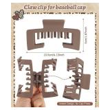 Hat-Friendly Claw Clips for Baseball Caps - 4 Pcs Trucker Hat Hair Clips for Women, Claw Clips for Thick Hair Hat Hairstyles, Gifts Hair Accessories