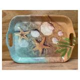 $20 Serving Tray Decorative Tray with Handles Multi-Purpose Rectangular Serving Trays for Restaurant, Parties, Coffee Table, Kitchen - Starfish Beach