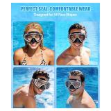 $12 Aegend Swim Goggles for Adults Kids - 220 Wide View Anti-Fog Goggles with Mesh Bag for Indoor Outdoor Pool Beach Swimmming