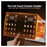 $110 4 Slice Toaster Wide Slot with Dual Digital Touchscreen, 1800W Smart Toaster Stainless Steel Independent Control Panel, Single Slot Mode Timer for Bagels Bread, 6 Toast Shades