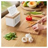 $14 Dahey Wooden Recipe Box White Recipe Organizer with 100 Recipe Cards and 6 Dividers, Recipe Card Holder Box Set with Lid and Slots to Write in Your Own Recipes for Cooking Lover Kitchen, 6.9