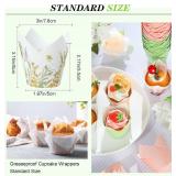 $27 Havawish 500 Counts Wildflower Tulip Cupcake Liners Witch Birthday Party Muffin Cupcake Baking Liners Wildflower Grease Proof Cake Liner Holders for Witch Wedding Birthday Party