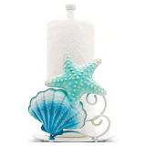 $22 Coastal Paper Towel Holder Coastal Kitchen Decor Beach Kitchen Decor Beach Decorations for Home Starfish & Shell 3D Metal Paper Towel Holder Countertop