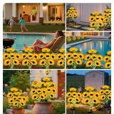 $31 Solar Lights Outdoor Garden Decor,4 Pack with 24 Sunflower Lights,Solar Flowers Lights Waterproof,Birthday Gifts for Mom Women Grandma,Outside Decorative Stakes Light for Landscape Yard Patio Lawn