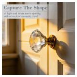 $19 POZEAN Crystal Drawer Knobs 20 Pack, 1-3/16 inch Cabinet Knobs for Dresser with Cuttable Screws, Diamond Glass Pulls Handles (30mm, 20Pack, Clear-Gold)