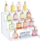 $16 Lifewit 4 Tier White Display Riser Stand with Decorative Secure Fences, Tool-free Assembly, Plastic 12 Inch Perfume Organizer, Display for Figures, Cupcake, Dessert, 1-pack