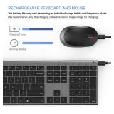 $32 Wireless Keyboard and Mouse, Vssoplor Rechargeable Quiet Full-Size Keyboard and Mouse Combo Set Ultra Slim Design for Laptop, PC, Notebook, Desktop-Dark Gray