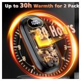 $22 Hand Warmers Rechargeable - Electric Hand Warmers 2 Pack with Dual-Sided Heating for 15Hrs Warmth, LED Display & Flashlight, Hunting Essentials, Gifts for Christmas Man Women Raynauds Golf