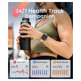 $35 Smart Watch for Women Men Fitness: Smart Watch for iPhone&Android Bluetooth Call with SpO2 Sleep Heart Rate Monitor,IP68,Fitness Tracker with 120+Sport,Reloj Inteligente 30 Day+Battery Life, 2 Ban