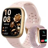 $38 Fitpolo Smart Watches for Women Android iPhone (2 Bands), 1.85" AMOLED Screen Smartwatch Fitness Tracker 3ATM Waterproof with Bluetooth Calls, Heart Rate/SpO2/Sleep Monitor, 7 Days Battery