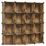 $46 SONGMICS Cube Storage Organizer, Set of 16 Plastic Cubes, Closet Organizers and Storage, Room Organization, Bedroom Living Room, 12.2 x 48.4 x 48.4 Inches, Rustic Brown ULPC442A01