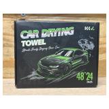 $26 KKV Full-Sized SUV Drying Towel, 48"x24" Dual Sided Microfiber Car Cleaning Towel with Twisting Yarn Technique, 1400GSM Super Absorbent, Scratch-Free, Machine Washable (Darkgray-GreenYellow)
