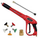 $30 Pressure Washer Gun with Replacement Extension Wand, Upgraded Power Washer Gun with 5 Spray Nozzle Tips, M22 Fitting, 37 Inch, 3000 PSI