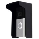$17 Outdoor Black Doorbell Rain Anti-Glare Cover, Steel Weather-Blocking Camera Cover Glare Sun Shade Protection for Most Video Doorbells(Inward fold)