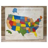 $36 USA Map Wooden Jigsaw Puzzle for Kids | 44 Puzzle Pieces | Learning & Educational Toy Gift for Boys & Girls (ASTM Safety Rating: 3+ Years)