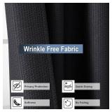 OWENIE Black Shower Curtain for Bathroom 72x72 Inch, 3D Embossed Textured Waffle Fabric Shower Curtains, Soft Hotel Farmhouse Style, Water Repellent, Machine Washable, Black, 72" W x 72" L