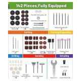 PHALANX Rotary Tool Accessories Kit,142 Pieces Universal rotary tool Bit Set for Easy Cutting, Polishing, Sanding, Grinding, Sharpening, Engraving, Carving, Drilling PRA1420
