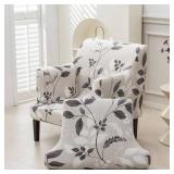 $17 Stretch Chair Covers with Arms 2 Piece Banquet Armchair Slipcover with Cushion Cover Printed Accent Chair Cover Furniture Protector for Living Room