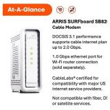 $169 ARRIS SURFboard SB8200 DOCSIS 3.1 Multi Gig Cable Modem | 2 -1Gbps Ethernet Ports | Works with Xfinity, Cox, Spectrum | For Cable Internet Plans up to 2Gbps | Modem Only, Router Required
