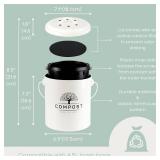 $21 Perfnique Kitchen Compost Bin, 1.3 Gallon Countertop Compost Bin with Lid, Indoor Compost Bucket Includes Inner Bucket Liner and Carbon Filter, Small Compost Bin (Without Bags, Cream)