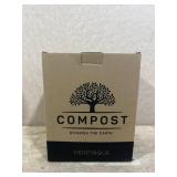 $21 Perfnique Kitchen Compost Bin, 1.3 Gallon Countertop Compost Bin with Lid, Indoor Compost Bucket Includes Inner Bucket Liner and Carbon Filter, Small Compost Bin (Without Bags, Cream)