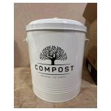 $21 Perfnique Kitchen Compost Bin, 1.3 Gallon Countertop Compost Bin with Lid, Indoor Compost Bucket Includes Inner Bucket Liner and Carbon Filter, Small Compost Bin (Without Bags, Cream)