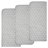 $14 BlueSnail Quilted Thicker Waterproof Changing Pad Liners 3 Count(Gray 13" x 27")