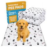 $19 GREEN LIFESTYLE Washable Pee Pads for Dogs - Waterproof Reusable Puppy Pads with Anti-Slip Backing, Pet Training Pad for Puppy Playpen, Crate, Whelping Box, Potty Training (Pack of 2-18x24)
