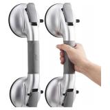 $59 TAILI Grab Bars for Bathtubs and Showers,2 Pack Shower Handles for Elderly Suction,Maximum 330lbs,Shower Bar with Upgraded Rubber Suction Cups,Safety Grip for Senior, No Drilling Removable,Silver