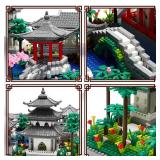 $33 Micro Mini Chinese Architecture of Suzhou Garden with Cherry Blossom Tree Building Blocks Set with LED Light, Botanical Collection Building Set for Adults, 14+ Teens (3888 Pcs)