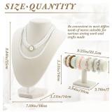 $34 Huquary 6 Pcs Velvet Jewelry Display Set Necklace Display Stand T Bar Bracelet Holder Jewelry Bust for Home Store Trade Show(Beige)