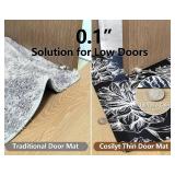 $39 Smart Water Barrier Tech 0.1" Premium Ultra Thin Door Mat, Stays Waterproof Until Pressed, Proven Multi-Year Durability, Low Profile Washable Non Slip Kitchen Mat, 24" 35", Baroque Black