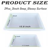 $37 Large Epoxy Mold 15.8 * 9.8 * 3 inch and 11.3 * 7.5 * 2 inch, Cutting Board Molds for Epoxy Resin, Large Reusable Resin Mold for Coffee Table, River Table, Charcuterie Board, Art Panel