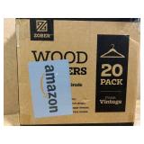 $23 ZOBER Wooden Hangers - Heavy Duty, Non Slip Wood Hangers for Coats, Jackets, Suits, & Pants - Coat Hangers for Closet W/Bar and Notches 20 Pack