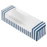 $60 Restaurantware Pastry Tek 9.8 x 3.2 x 2.4 Inch Pastry Boxes 100 Disposable Donut Boxes - With Clear Window Easy Assembly Striped Paper Cookie Packaging Boxes For Muffins Or Mini Cakes