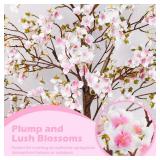 $40 Caxchiling Cherry Blossom Tree 6FT, Artificial Pink Tree Indoor with White Planter, Faux Potted Silk Plant for Home, Office, Wedding, Garden, Party, Hotel Decoration