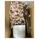 $40 Caxchiling Cherry Blossom Tree 6FT, Artificial Pink Tree Indoor with White Planter, Faux Potted Silk Plant for Home, Office, Wedding, Garden, Party, Hotel Decoration
