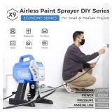 $190 X9 Airless Paint Sprayer, 0.39GPM Paint Sprayer for Home Interior 650W 3000psi Airless Sprayer with Low Overspray Adjustable Pressure & Motor Speed for House Painting DIY Garage