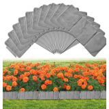 $25 Garden Landscape Edging Borders No Dig,16 ft Lawn Edging for Landscaping,Plastic Fencing Lawn Border,Imitation Stone Fence for DIY Outdoor Patio Balcony Yard Landscaping (20pcs, Gray)