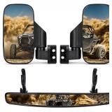 $28 KEMIMOTO UTV Side Mirrors and Rear Center Mirror with 1.5" to 2" Roll Bar Cage Compatible with Polaris RZR 900, XP 1000/4, Pro XP/4, Turbo/4, Commander Maverick X3 Viking RhinoTeryx