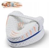 $20 BEAUTRIP Knee Pillows for Side Sleepers Premium Memory Foam Wedge Leg Pillow Cushions Support with Washable Cover for Sciatica Back Hip Joint Knee Pain Relief (BM67-US-White)