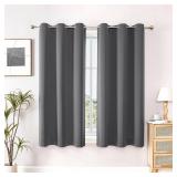 $18 ChrisDowa Small Window Curtains 40 inches Long for Bedroom - Grommet Short Thermal Insulated Room Darkening Curtains for Kitchen (2 Panels, Grey, 29 x 40 Inch)