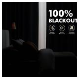 $24 MIULEE 100% Blackout Curtains for Bedroom, Linen Solid Luxury Decor Thermal Insulation Room Darkening Drapes for Living Room Back Tab Rod Pocket 42 x 84 Inches, 2 Panels,Greige