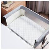 $20 Bassinet Mattress Pad Cover Fit for AirClub/AMKE 3 in 1/HARPPA/TCBunny/MiClassic and Milliard Bedside Sleeper, Waterproof Bassinet Mattress Protector Quilted Bassinet Sheets (21" x 35") 2 Pack