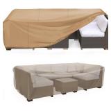 $23 Mrrihand Heavy Duty Patio Furniture Covers, Outdoor Furniture Covers Waterproof Sectional Sofa Set , Patio Table and Chair Set Cover 62"L 42"W 28"H,Brown