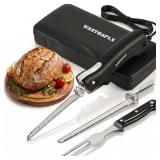 $40 Electric Knife - Carving Knife Set, Black Ergonomic Handle Electric Knifes Cutting 2000 Times/Minute with 60-inch Power Cord, for Meat, Poultry, Bread, Brisket Slicing, Thanksgiving and Christmas 