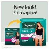 $18 Depend Fresh Protection Adult Diapers, Incontinence Underwear for Women, Disposable, Maximum, Large, Blush, 28 Count, Packaging May Vary