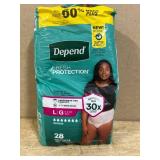 $18 Depend Fresh Protection Adult Diapers, Incontinence Underwear for Women, Disposable, Maximum, Large, Blush, 28 Count, Packaging May Vary